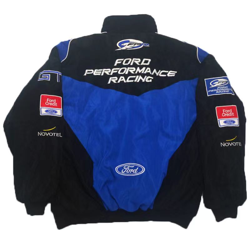 Race Car Jacket | Ford Vintage Racing Jacket Black | RetroRacingMerch